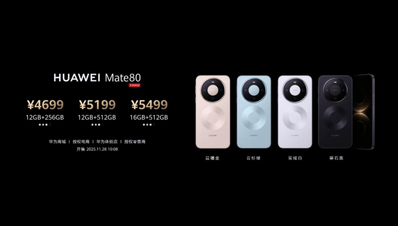 价格这么爆？华为Mate80标准版4699；Pro版5999元起。华为Mate