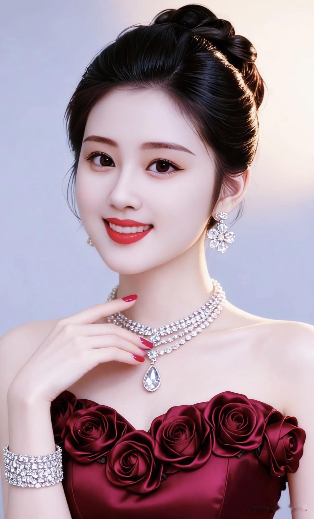 优雅红玫瑰，闪耀珠宝，尽显高贵气质！💎🌹红玫瑰高级花束红色玫瑰礼服红金玫
