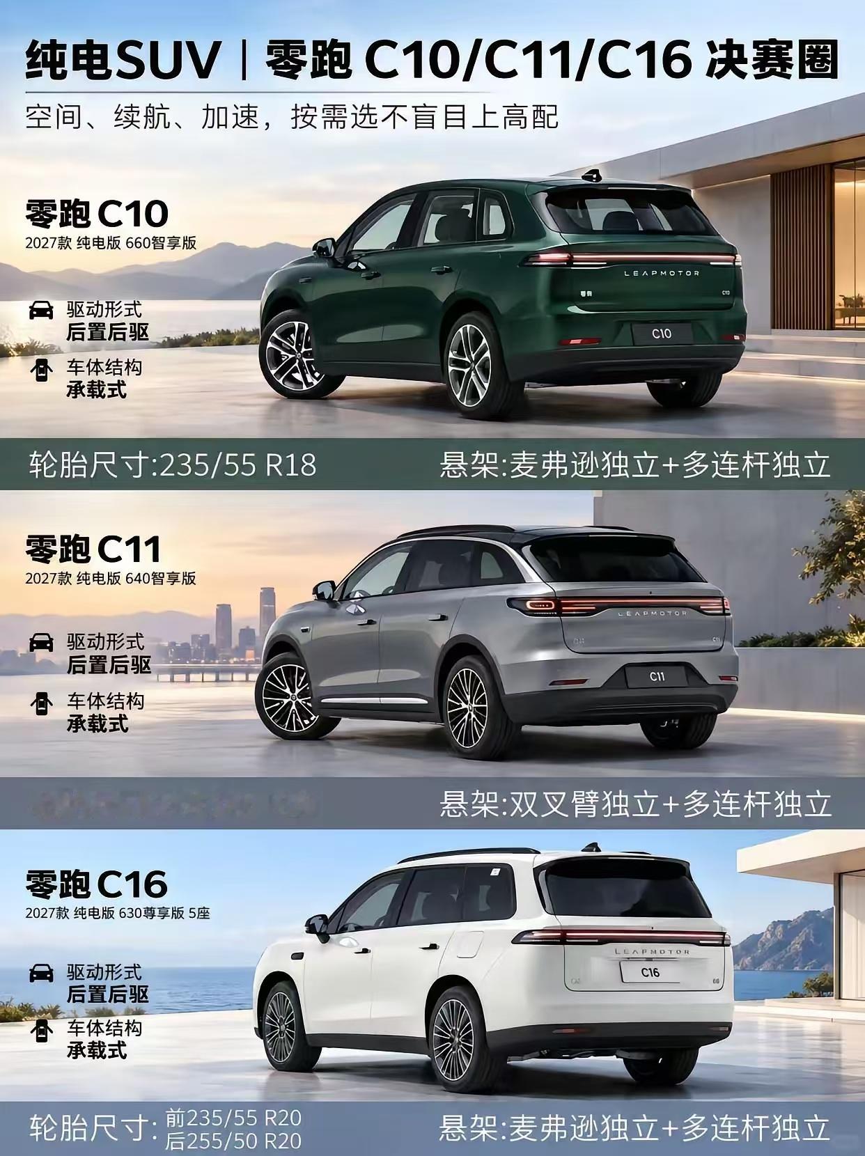 零跑C10/C11/C16，你更心动哪款。​​​