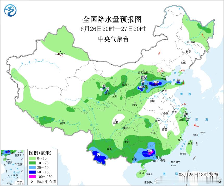 【强降雨】无论是昨晚到今天的降水实况，还是未来3天的降水预报，我国会呈现南北双雨