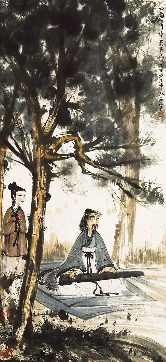 傅抱石的作品真的很值得品味，就拿故宫博物院收藏来说，山水画有26幅，人物画有18