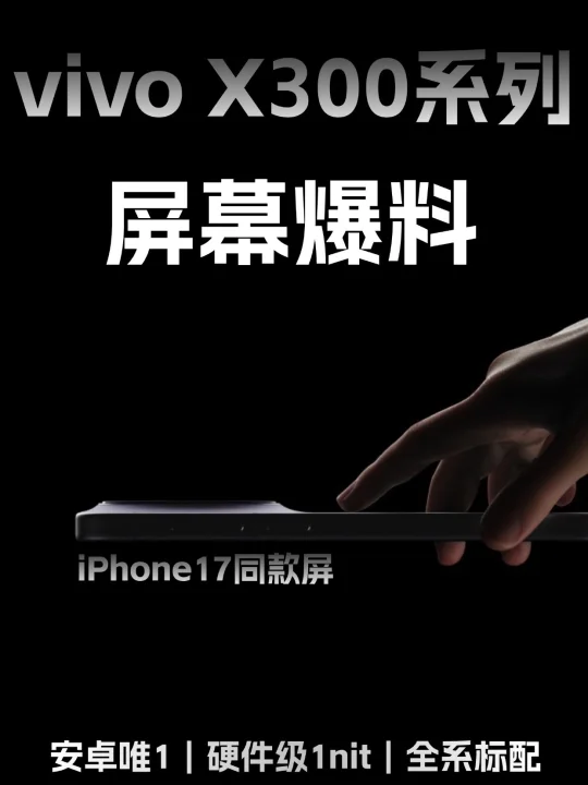 🍎17同款屏幕 vivo X300系列也用上了！