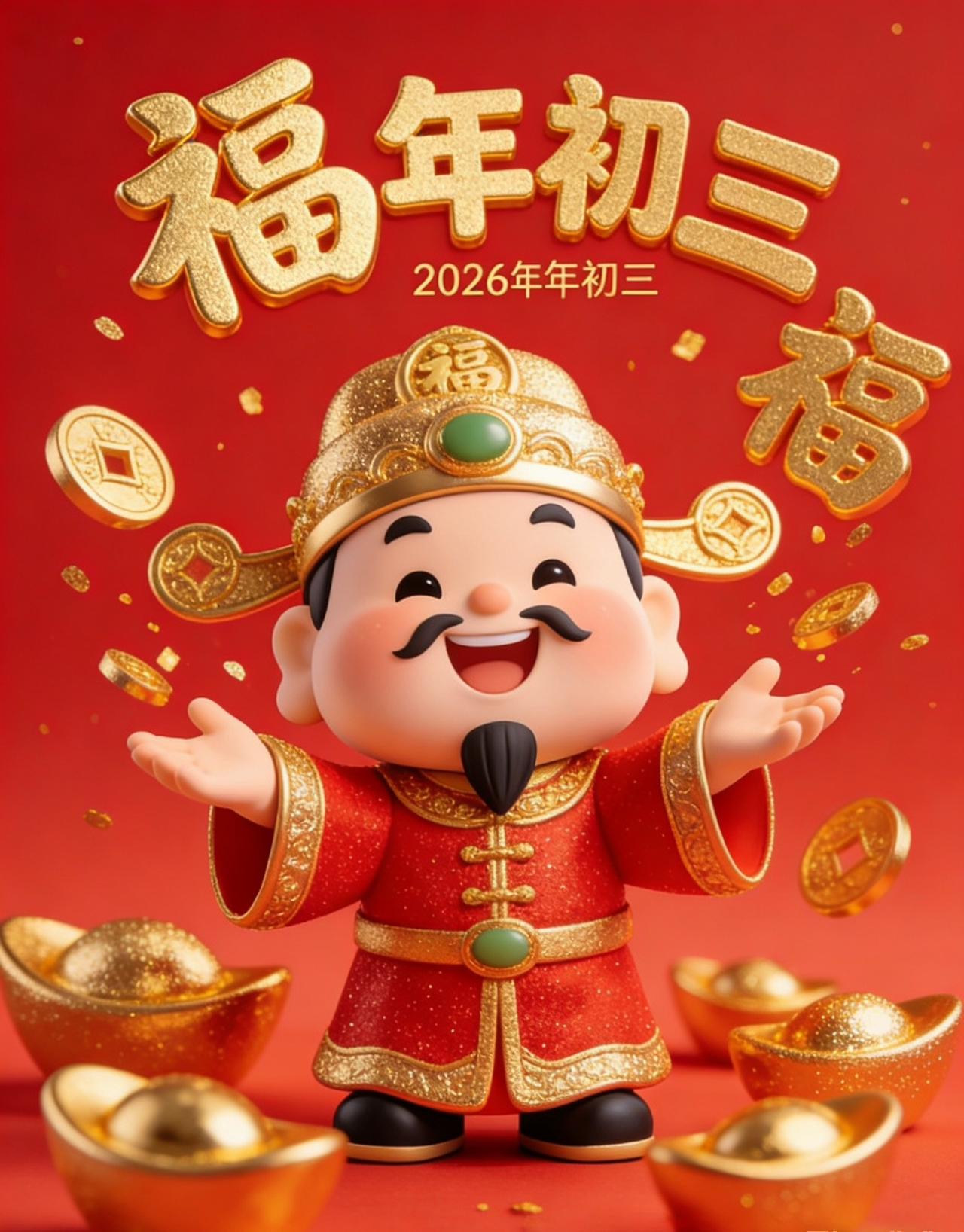 今天大年初三，老话说：初一早，初二早，初三睡到饱。大年初三的老讲究：1