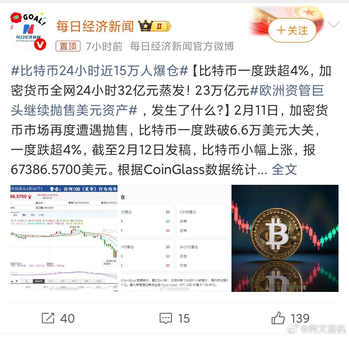 比特币24小时近15万人爆仓别看了，大部分人压根就没有比特币，所以爆仓不爆仓跟咱