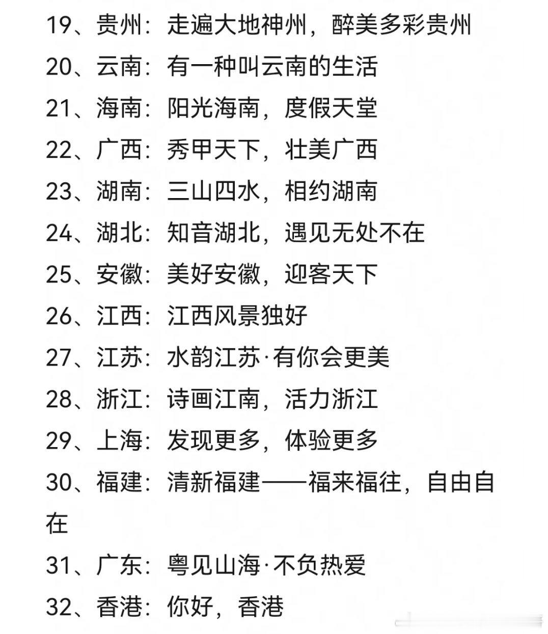 各省旅游口号，感觉山东河北新疆的最有名