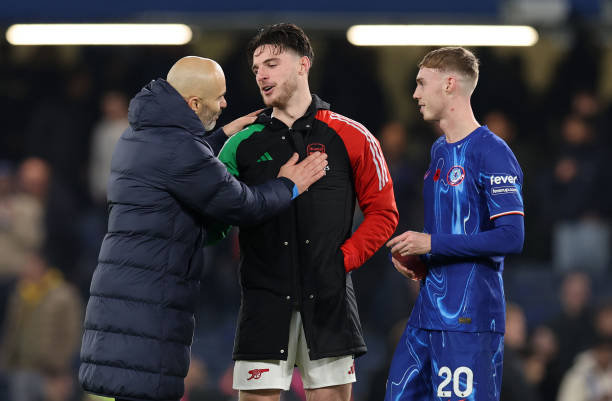 马雷斯卡评价赖斯：“他现在踢的不是拖后中场，而是更靠前的位置，类似恩佐的角色（与