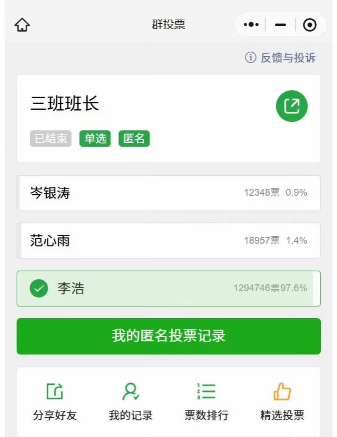 李浩同学这回是真火了！一个小学班长选举，硬生生被热心网友投成了百万票的“全网大事