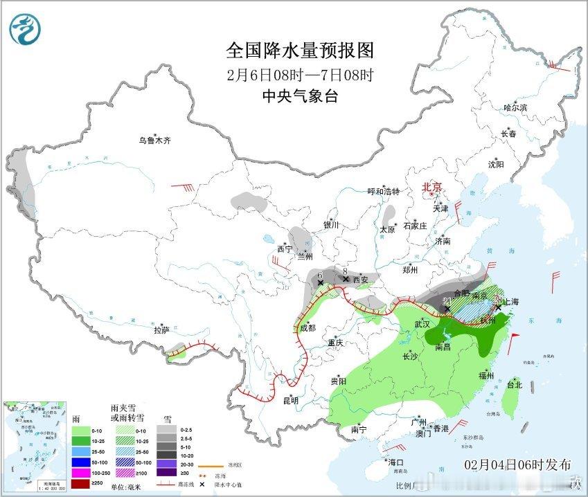 【雨雪】昨天到今晨，新疆北部降雪增多，塔城出现大雪，降雪量（化成水）9毫米，今晨