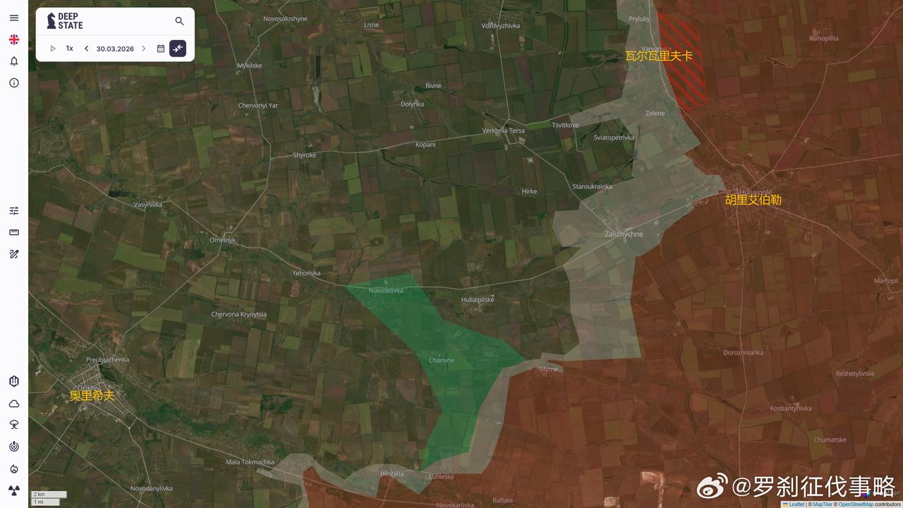 乌克兰官方信源DEEPSTATEMAP3月30日更新一、扎波罗热州