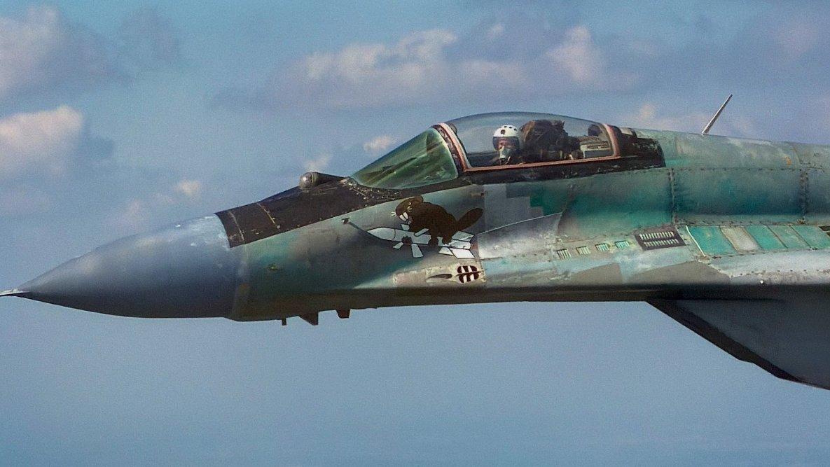 乌克兰空军米格-29“支点”（Fulcrum）“海狸”（Bober）正在执行巡逻