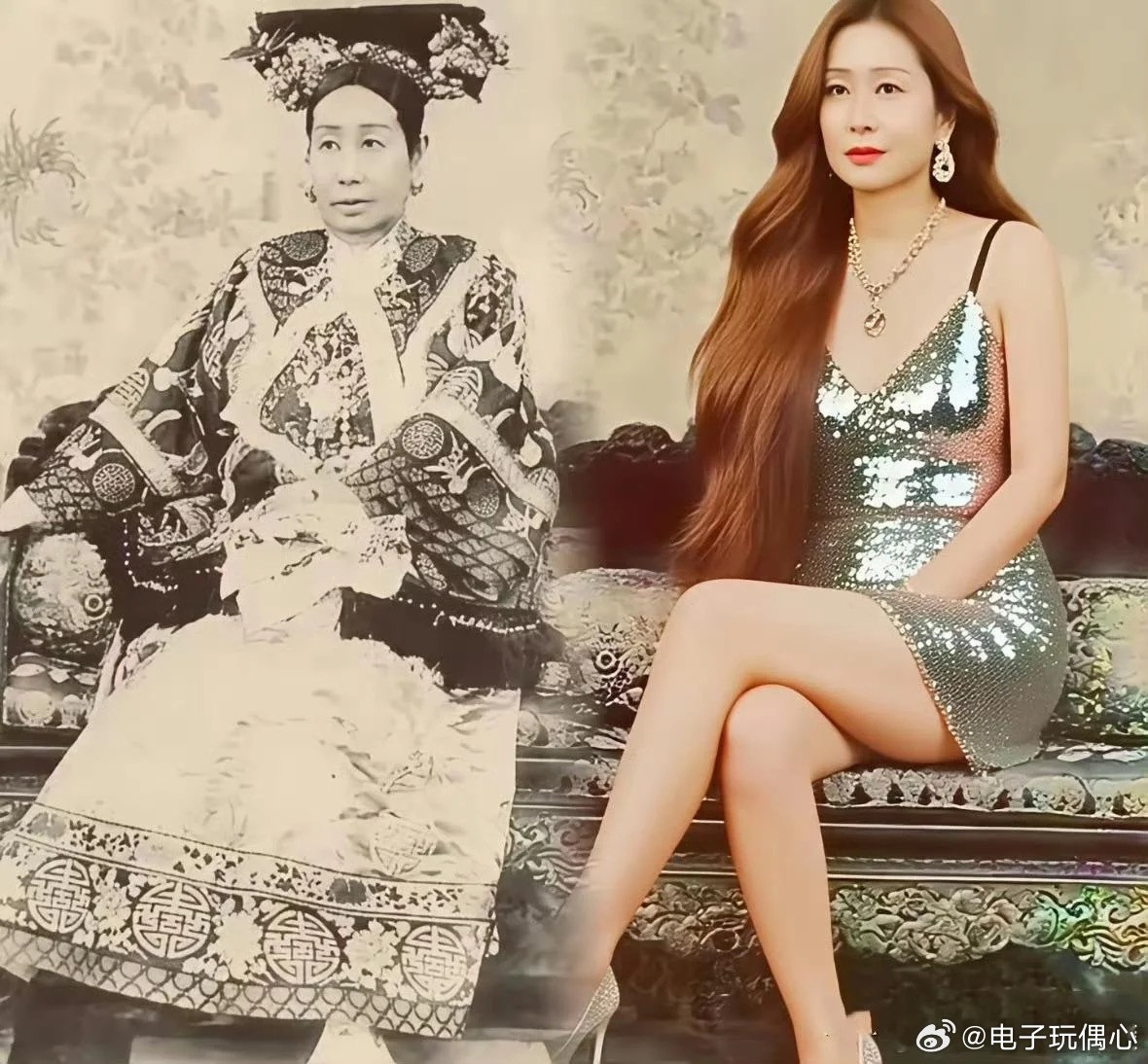 AI还原慈禧的现代人模样