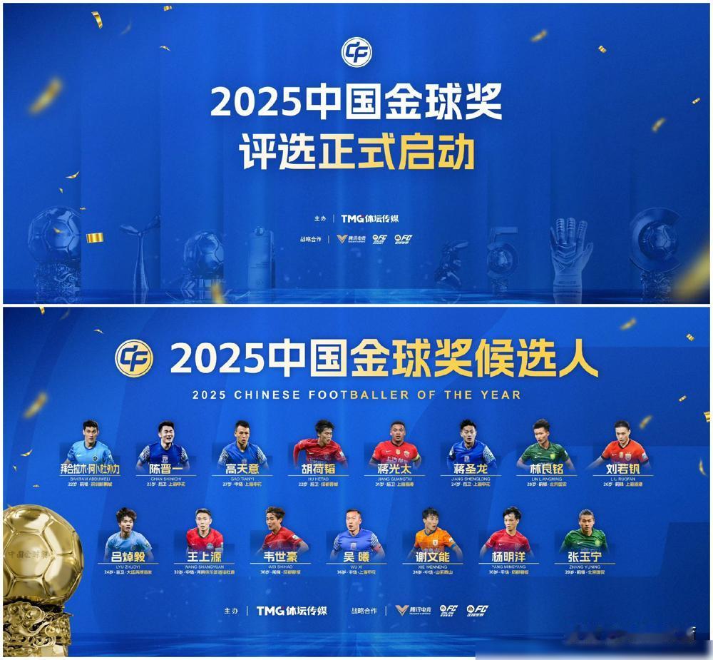【蓉城三将入选中国金球奖候选名单】中国金球奖主办方体坛传媒官方宣布，第9届中国