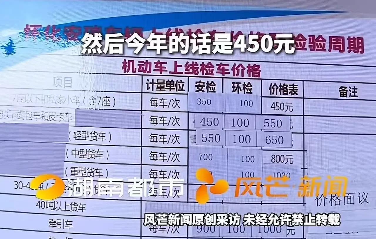 年检费竟然一夜之间暴涨50%！湖南怀化的这位女子去车检，结果被惊到了，费用竟然要
