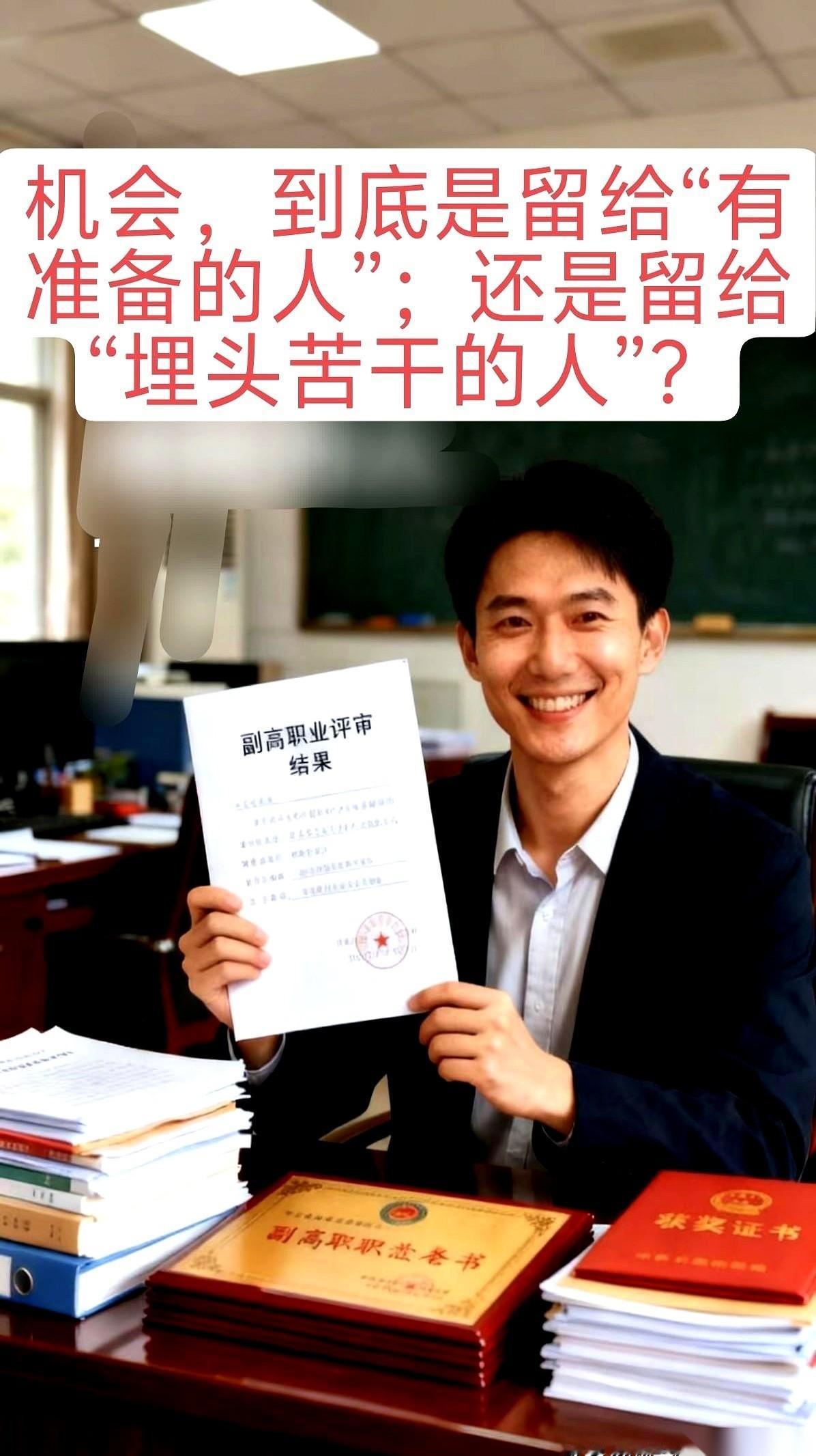 他教了一辈子书，粉笔灰染白了头发，送走了一届又一届学生。到退休，头衔上印的，还