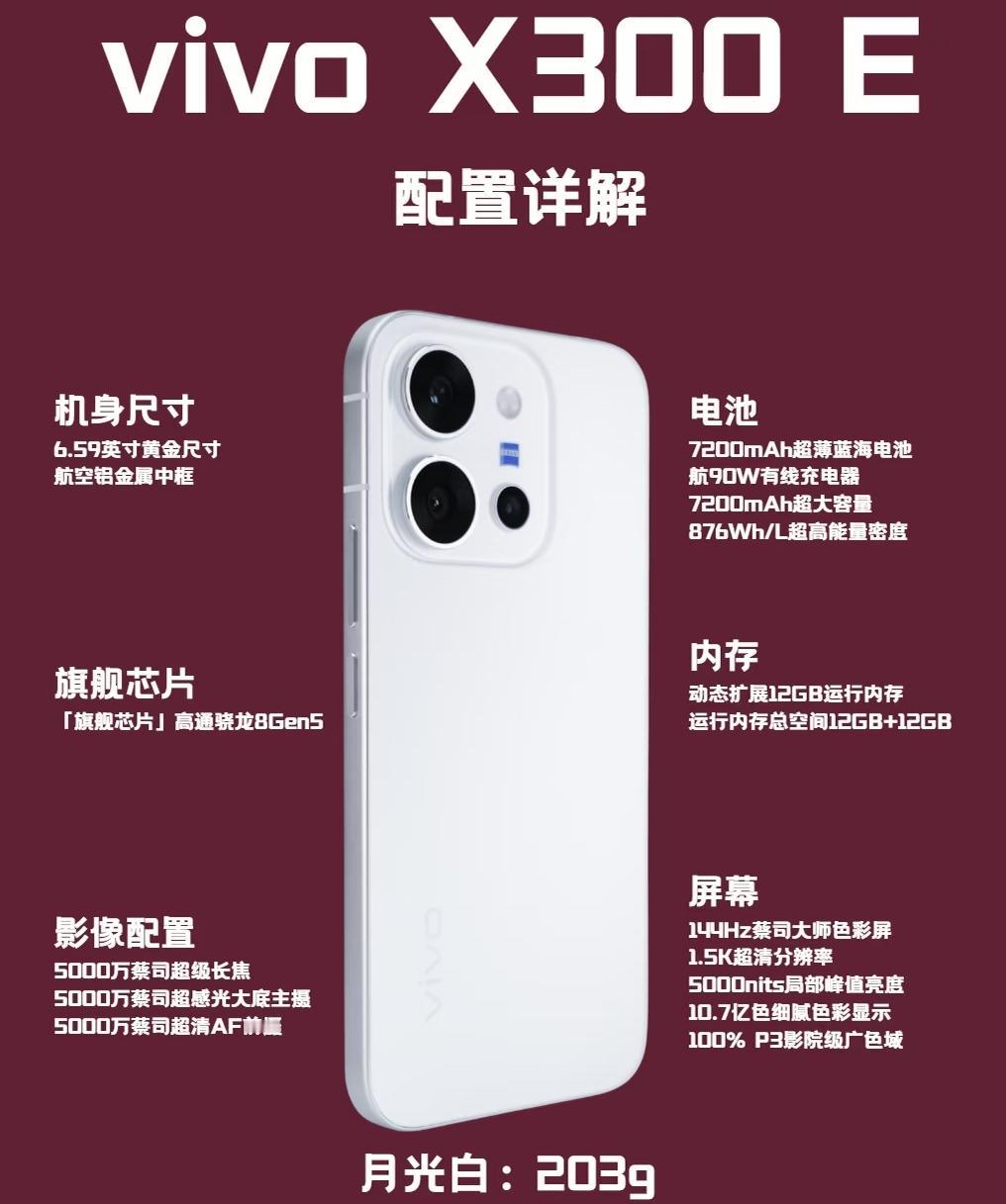 vivoX300E配置爆料来袭vivoX300E带来均衡全