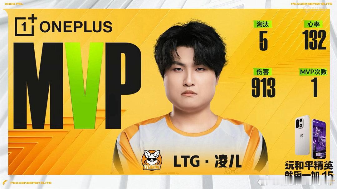 LTG这把吃麻了！凌儿5杀MVP，913伤害心率132直接拉满。积分榜成都AG断
