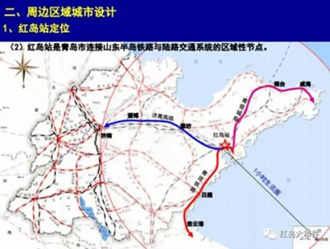 ②红岛高铁站是青岛市连接山东半岛铁路与陆路交通系统的区域性节点.