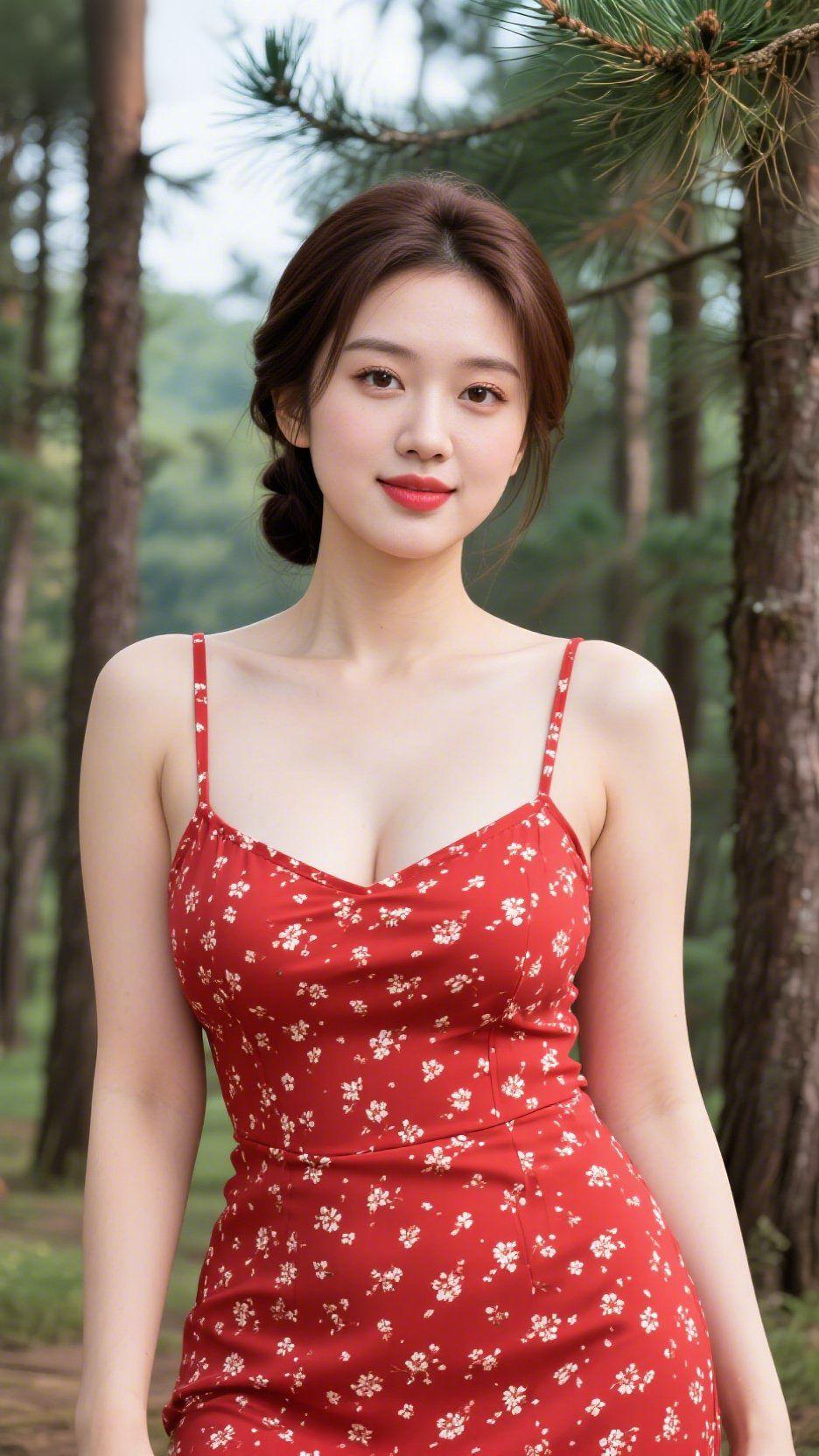 松林幽境晴景吟长松挺干入云天，密叶垂针锁翠烟。老干皴皮凝古意，虬枝展翠护