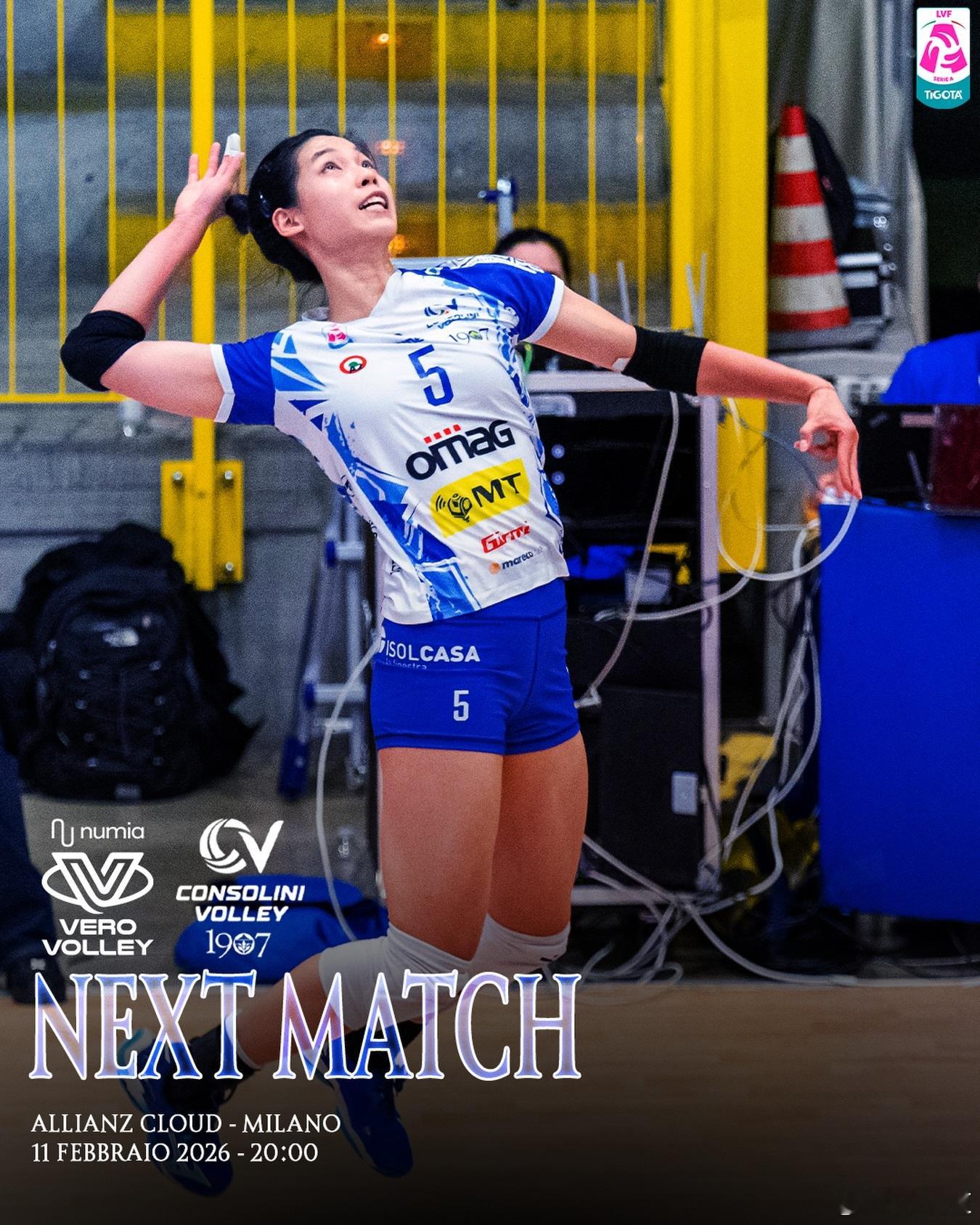 庄宇珊国际排坛动态雨刷再次入选意甲女排联赛最佳阵容，并且还上了俱乐部的赛前宣传海