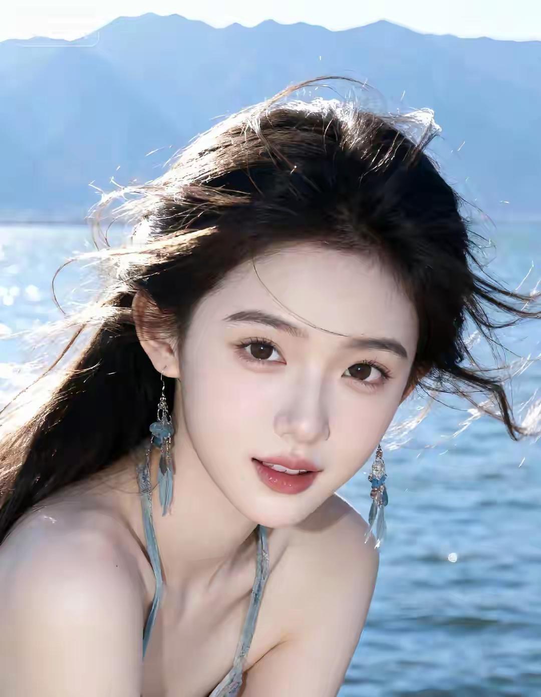 白裙裹湖光，她站在那儿就是春天的模样