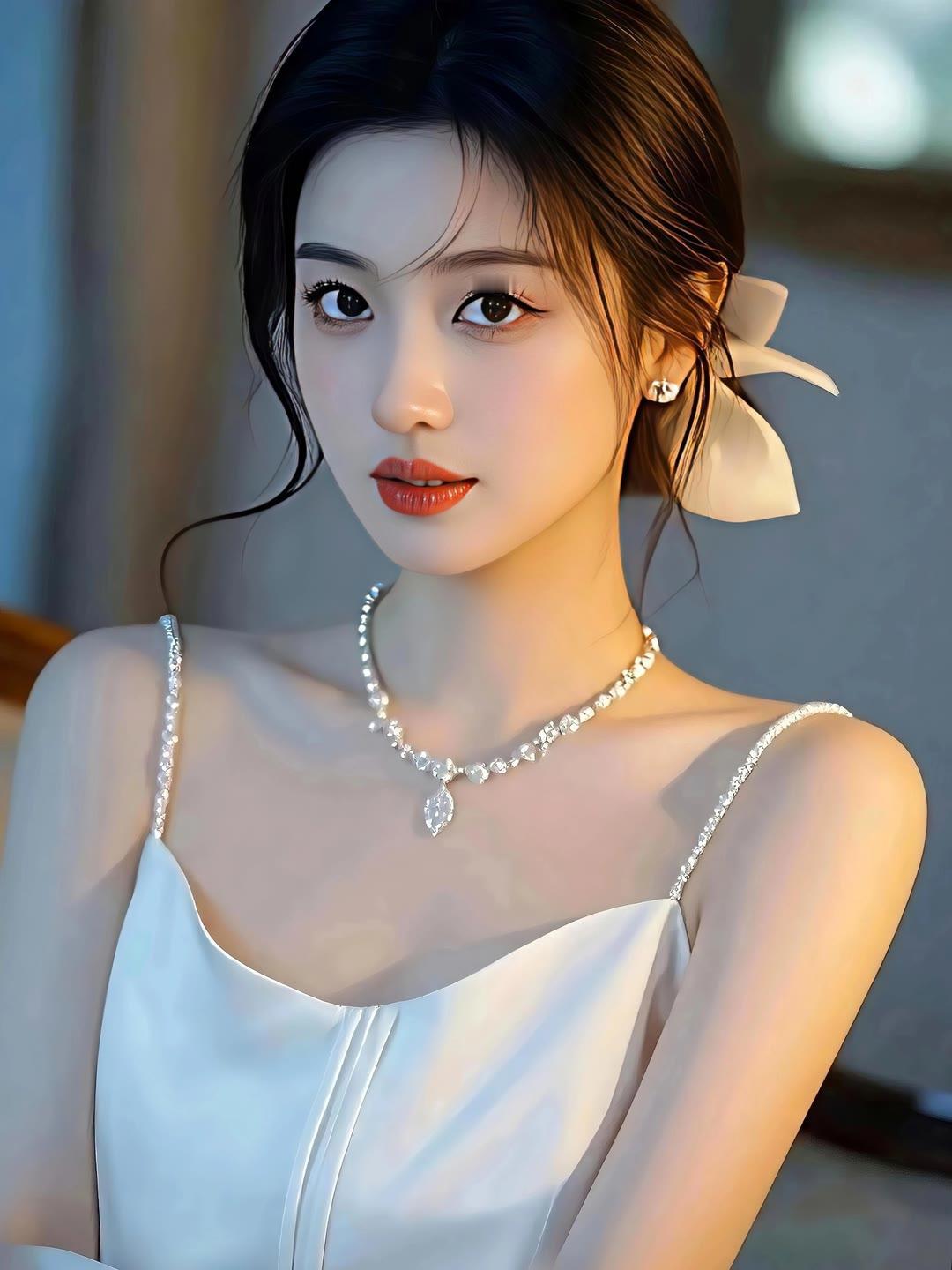 优雅白裙，精致珠宝，气质女神，闪耀全场！