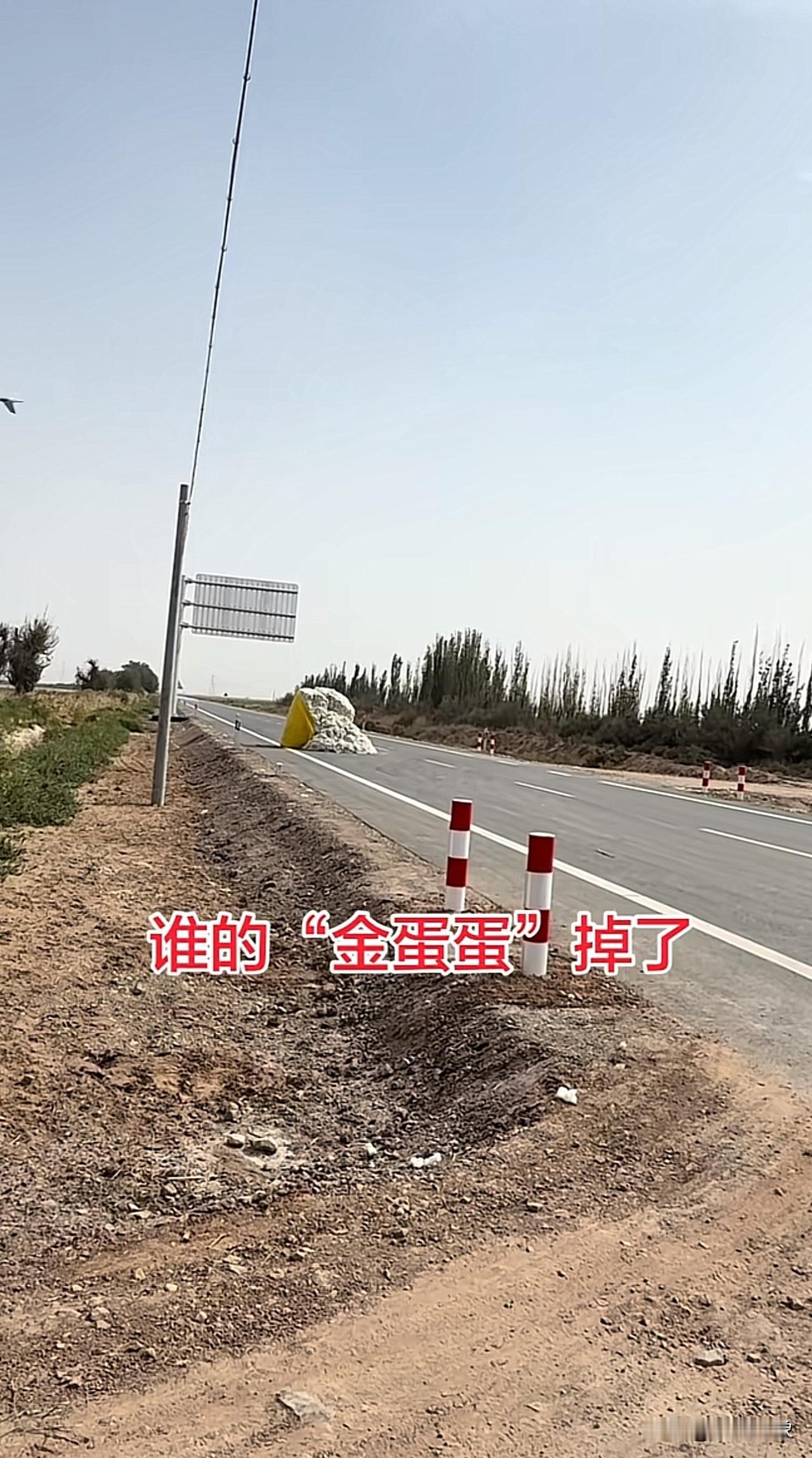 马路上突然发现一大包棉花！应该是从哪个大货车上掉下来的，这时候该怎么办？