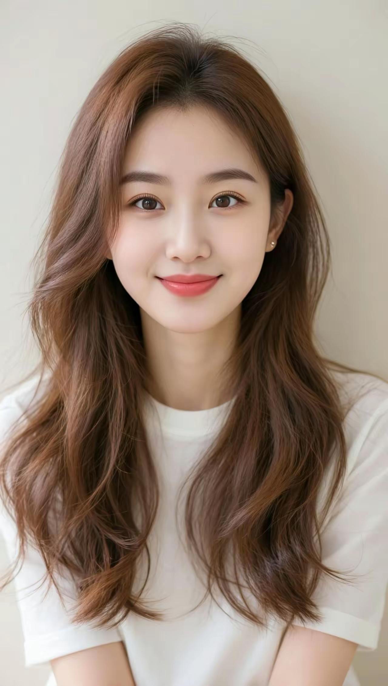 温柔甜美的少女，微笑如春风，自然卷发的魅力！