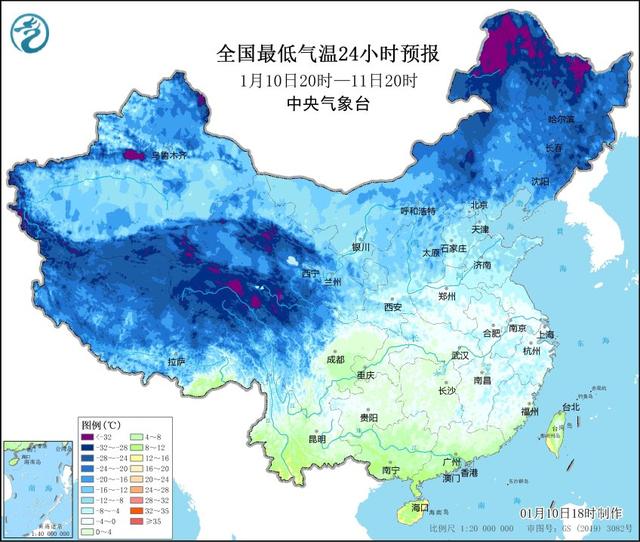 寒潮连击, 全国气温步入“速冻”模式