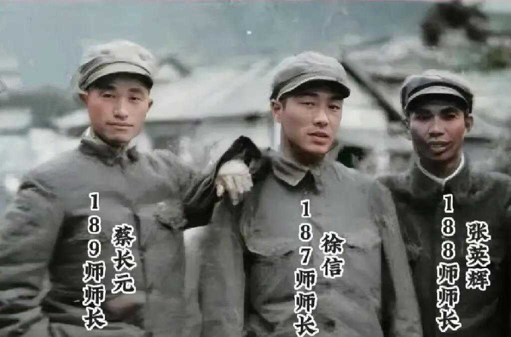 1951年铁原狙击战前夕，志愿军63军189师师长蔡长元、187师师长徐信、18