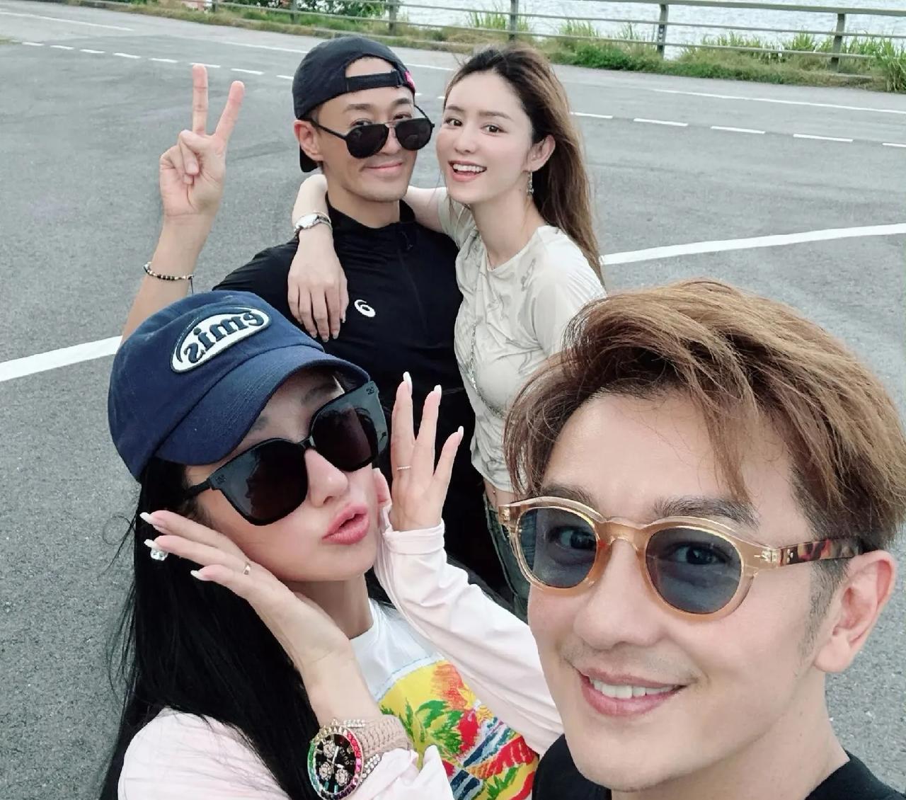 陈浩民老婆晒照片，她们和林峰张馨月一起放风筝，没想到他们关系这么好！许久未露面的