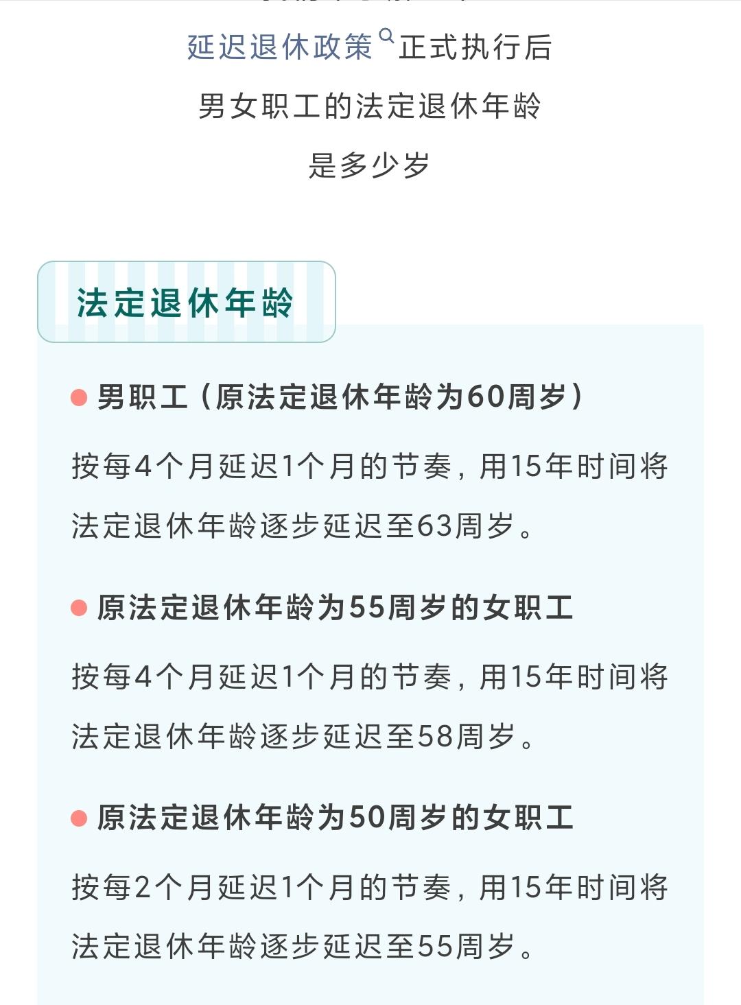 延迟退休怎么延？一图看懂你的新退休年龄📌男职工：60岁→逐步延迟至63岁