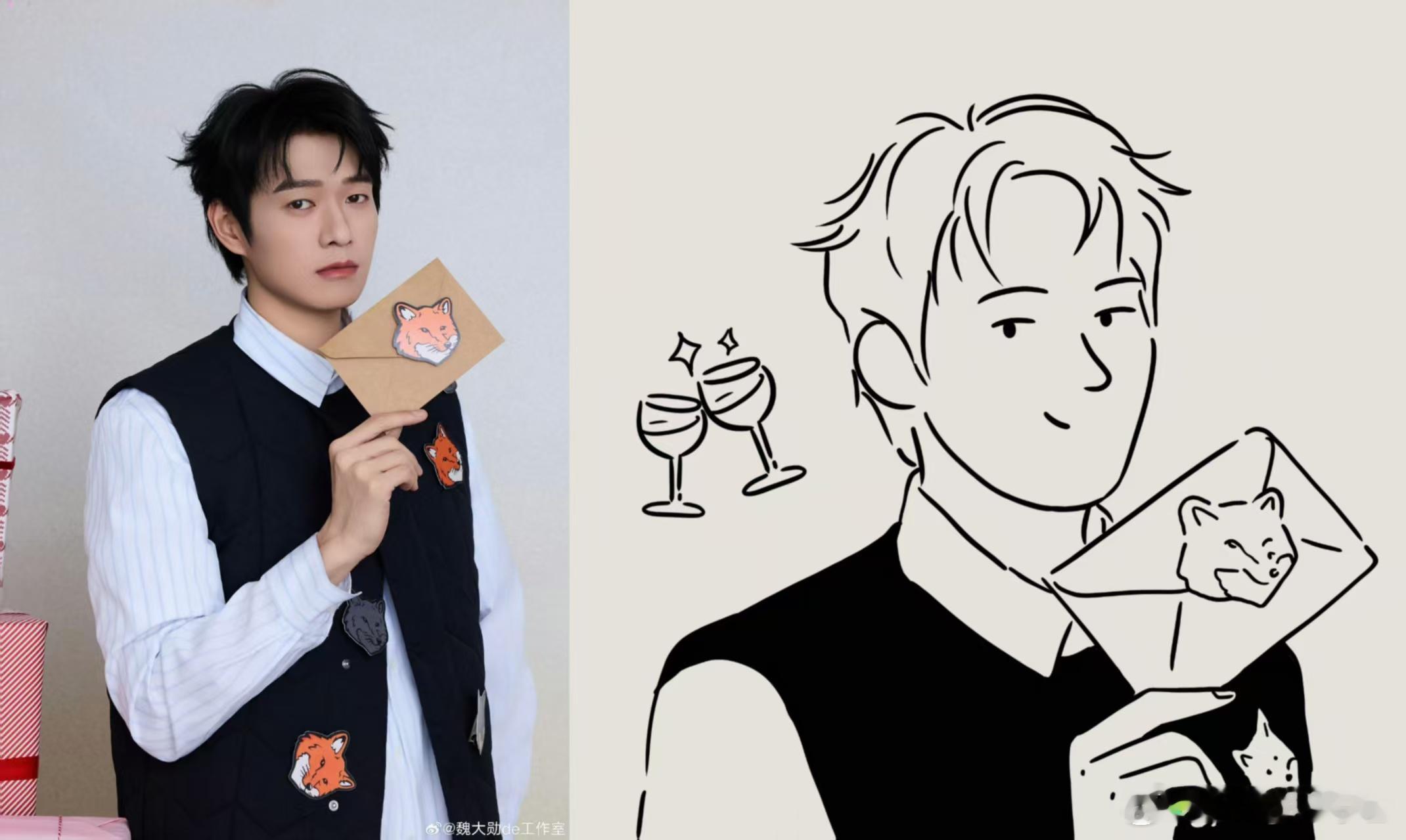 用0秒就猜出了魏大勋看到漫画版本的时候，真的是觉得自己0秒猜出魏大勋的简笔画，