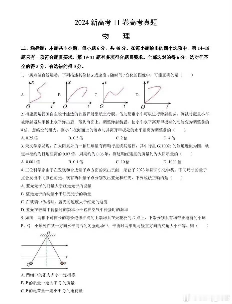 高考物理感觉是不是今年整体难度都提高了啊[思考][思考]​​​