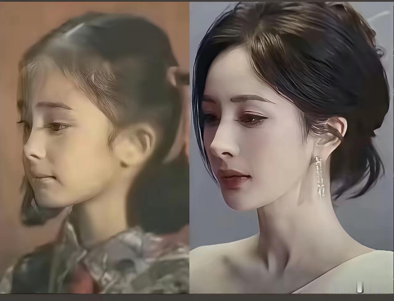 谁说杨幂整容了，这一看就是原生态的，现在的样子跟小时候一模一样。