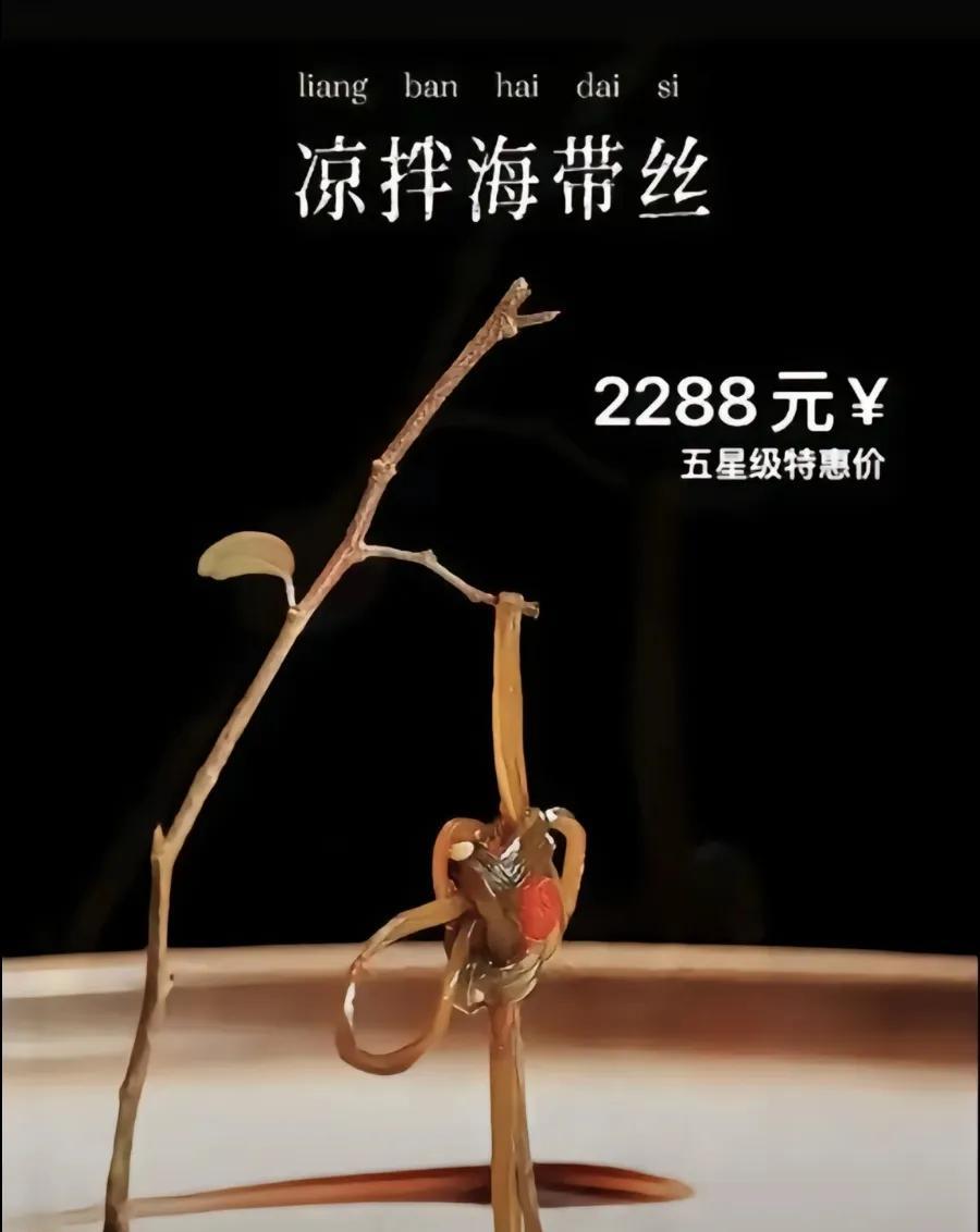 也只有魔都上海的顶级阶层才能有这样的消费水平吧，一根海带丝2288元，都够买几百