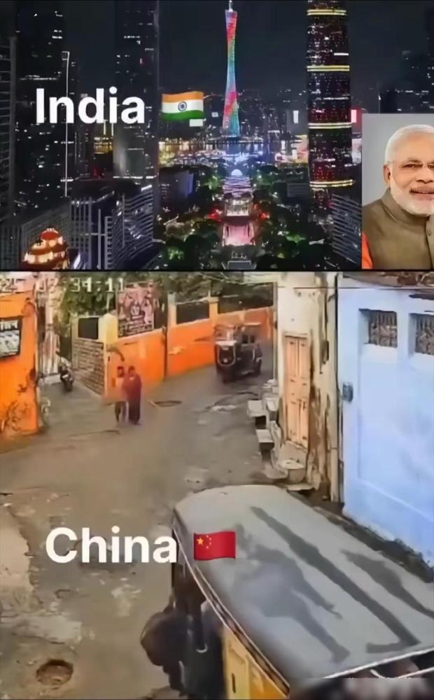 印度人又开始整活了！最近刷到个挺有意思的事儿，有印度网友在网上发了张“中印差