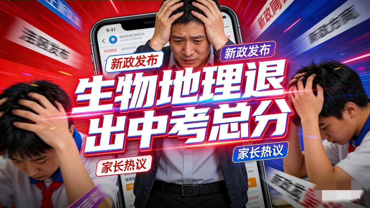 紧急提醒！生物地理退出中考总分！家长千万别大意！多地突然官宣，家长圈直接