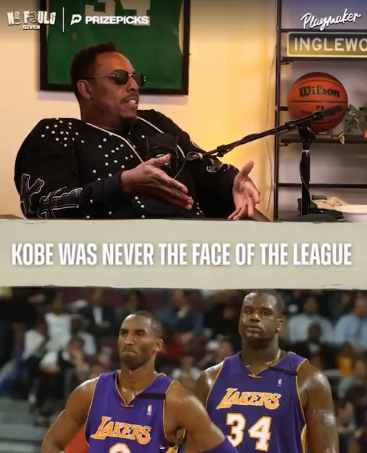 皮尔斯说，科比从来没有做过联盟的门面，主要理由是在乔丹和詹姆斯之间，湖人三连冠时