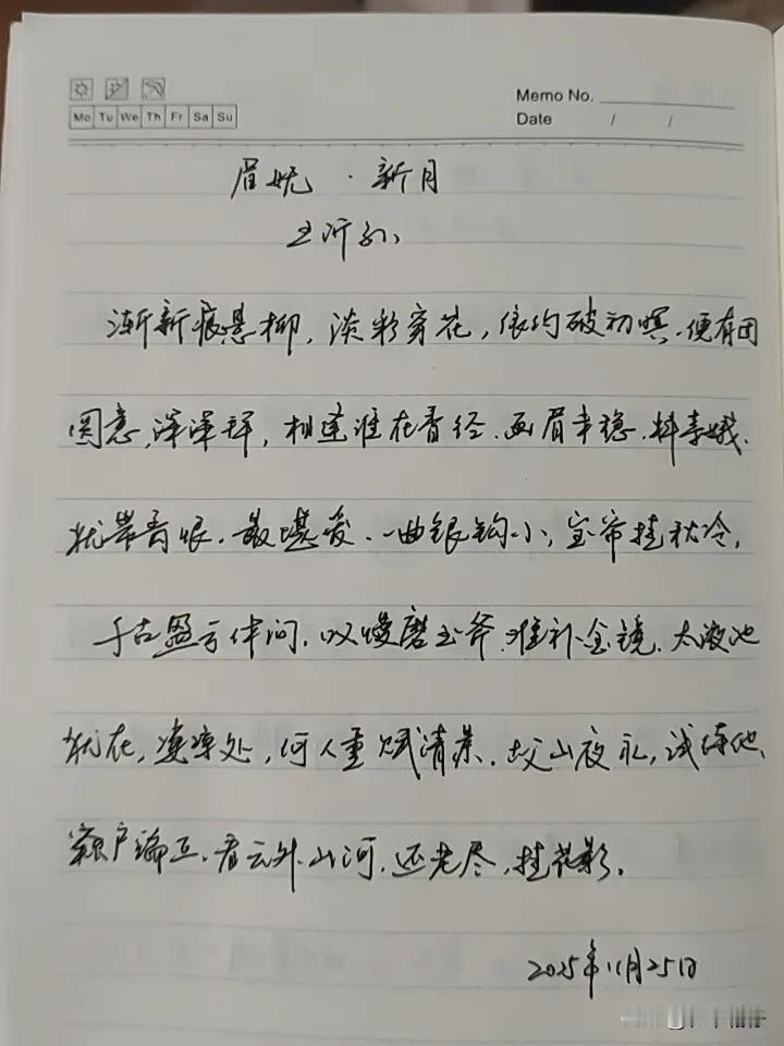 抄书第1011天（2025年11月25日）静心✔戒浮躁，一笔一划。