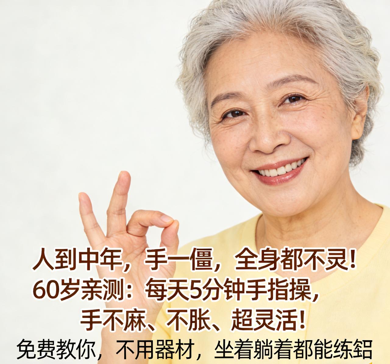 人到中年，手一僵硬，全身都不灵！我今年60岁，以前手麻、手胀，连筷子都拿不稳，