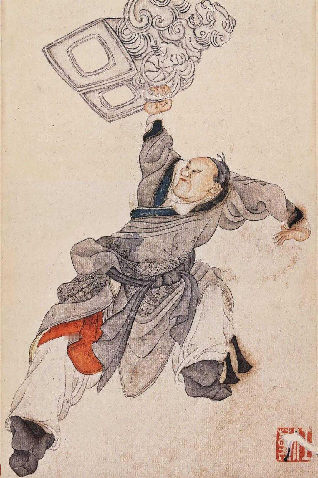 任薰水浒人物画。任薰（1835年—1893年），字舜琴，又字阜长，清代画家，其