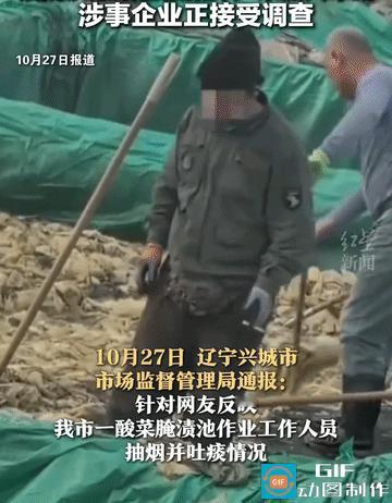 爱吃酸菜的人傻眼了！辽宁兴城，一家酸菜制造厂，一男子在酸菜腌制中又是吐槽又是抽烟