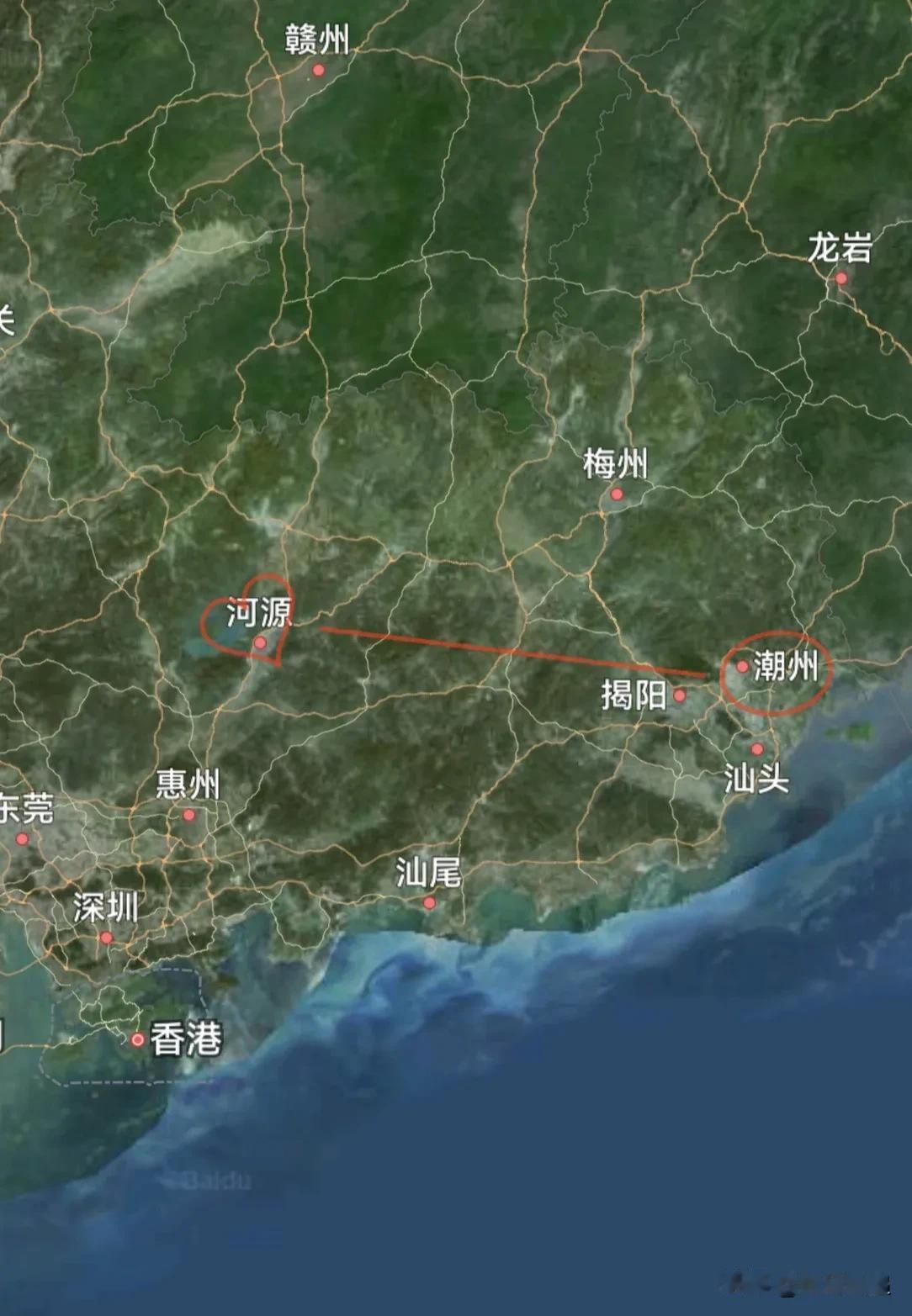 广东，河源2→潮州1河源市和潮州市的核心竞争优势差异显著，河源以生态资源、湾区