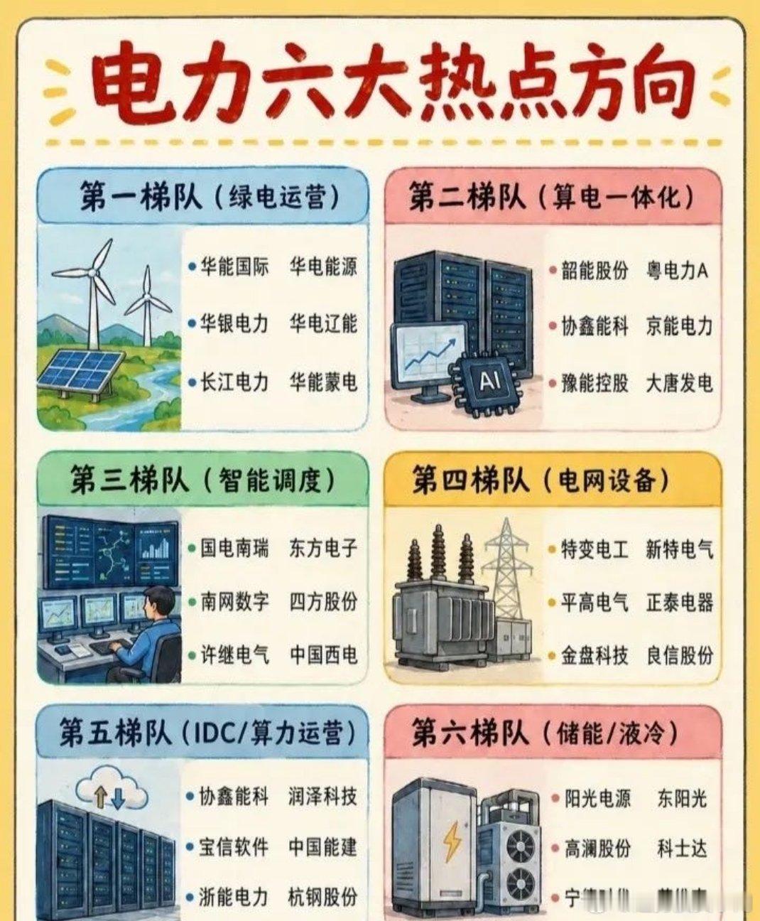电力六大热点相关公司汇总