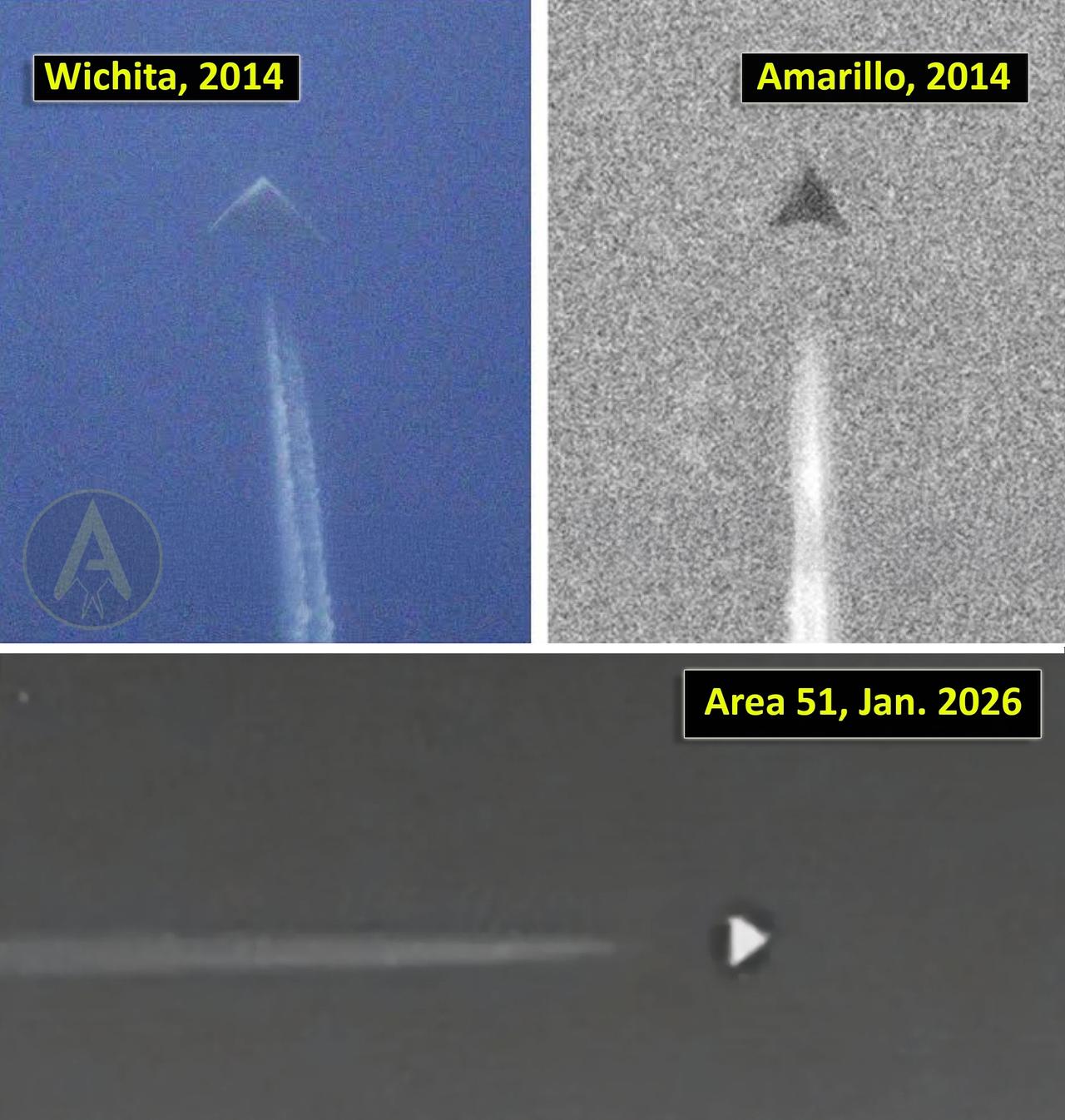 美内华达州上空发现神秘飞行器。该飞行器最早于2014年被观测到。该飞行器呈三角