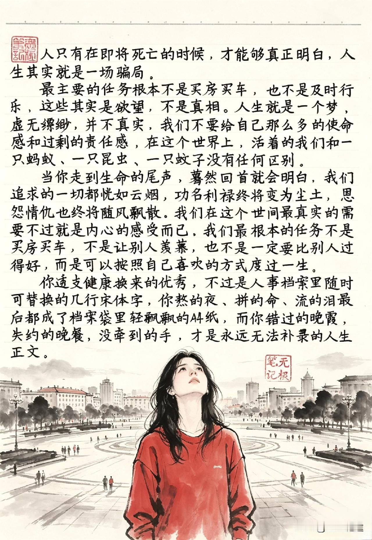 人到中年只有在即将老去的时候，才能够真正明白，人生其实就是一场骗局。最主要的任务