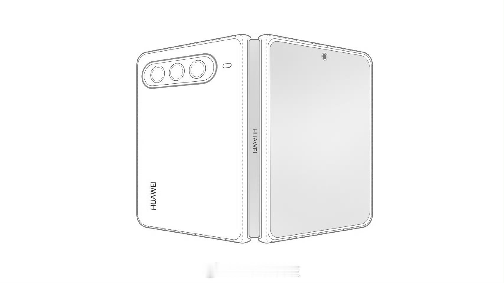 华为大阔折设计图曝光，继续把“阔折叠”做大做强！第一代PuraX刚出的时候，其