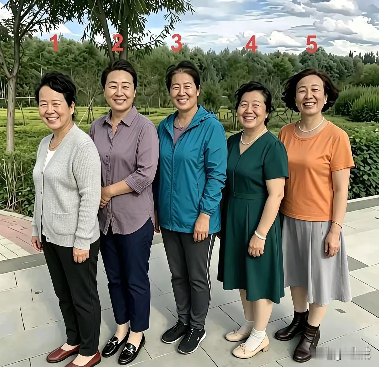 凭直觉，这五位阿姨中有一位是离休干部，你能看出是哪一位吗？其实日常职场形成的特