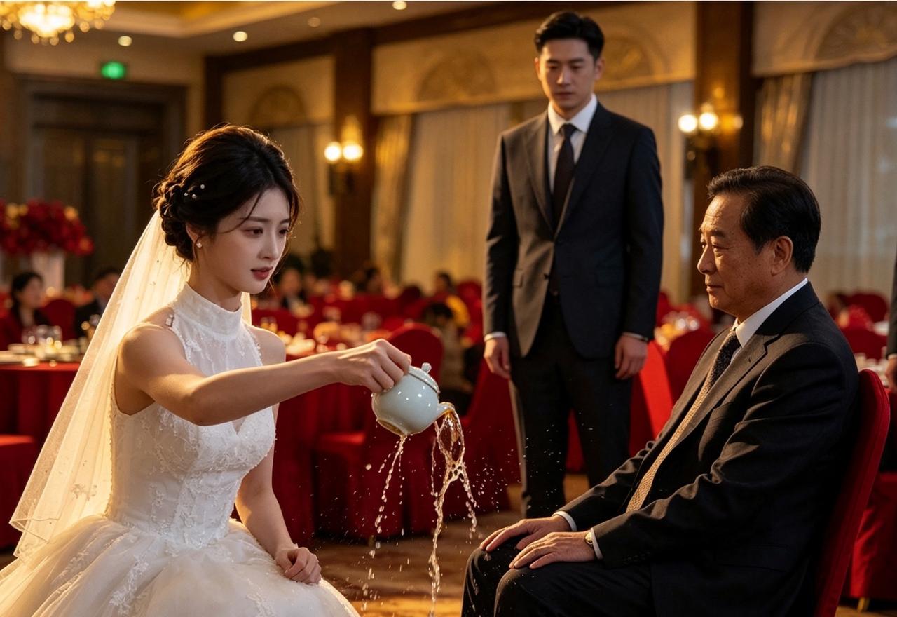 婚礼敬茶，新娘连喊六声爸无人接，当众受辱，她直接泼茶退婚婚礼本该是一场充满祝