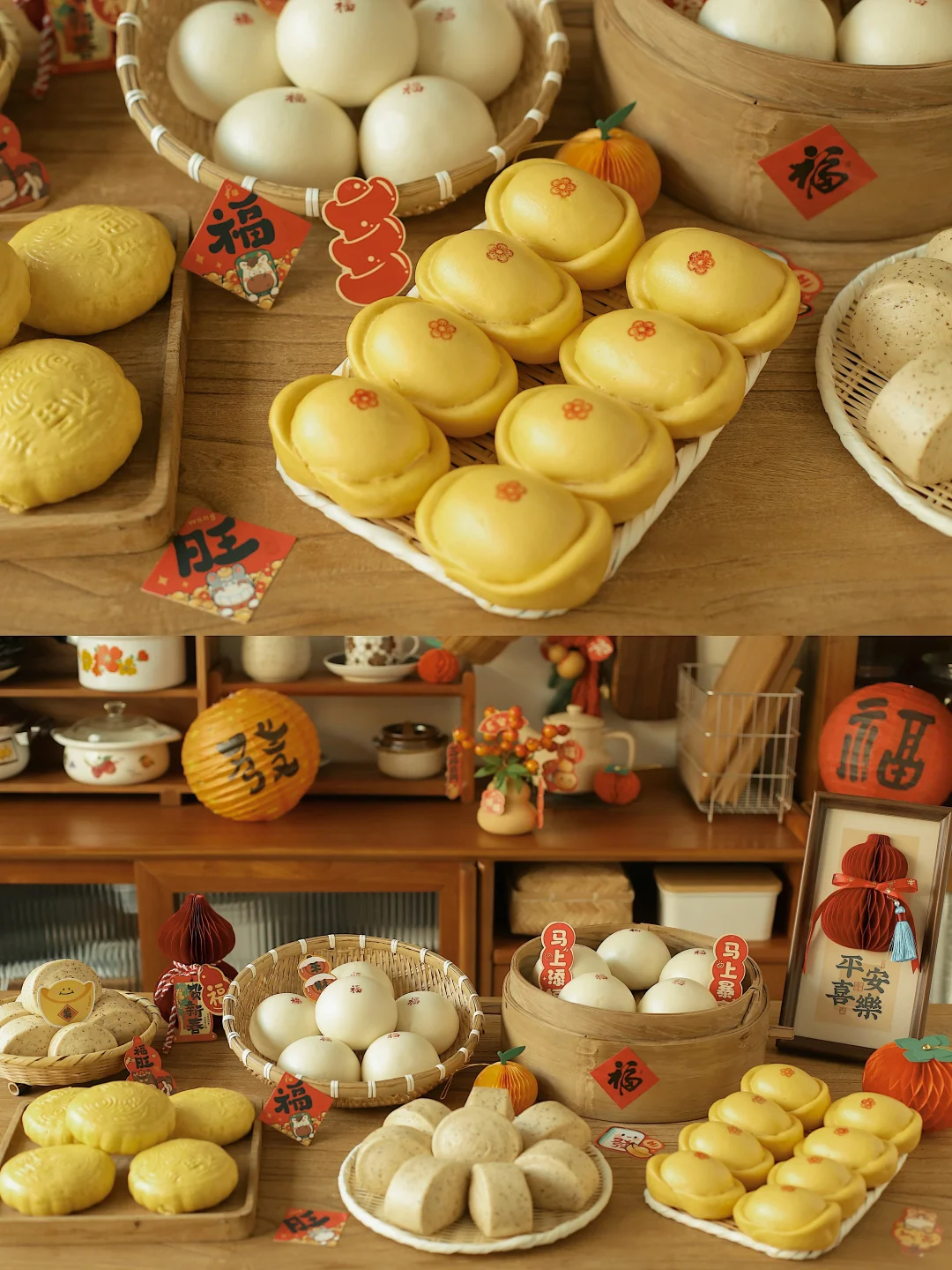 蒸蒸日上 热气腾腾的年味馒头。